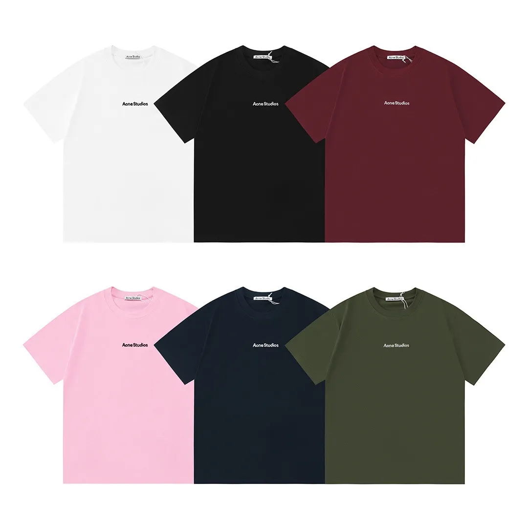 Acne Studios 2026 New Arrival logo Same Style t 100％ 32 ： Green Size：XS S M L